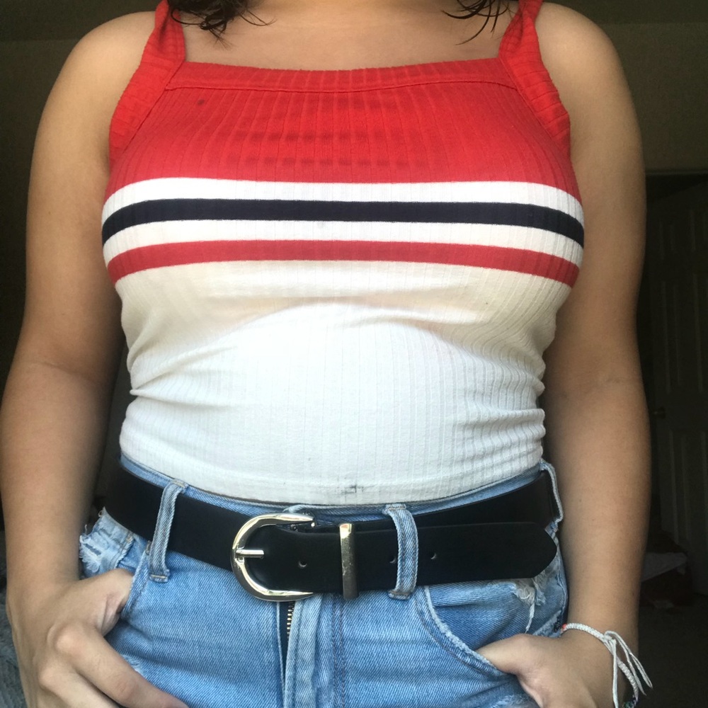 red bershka shirt
